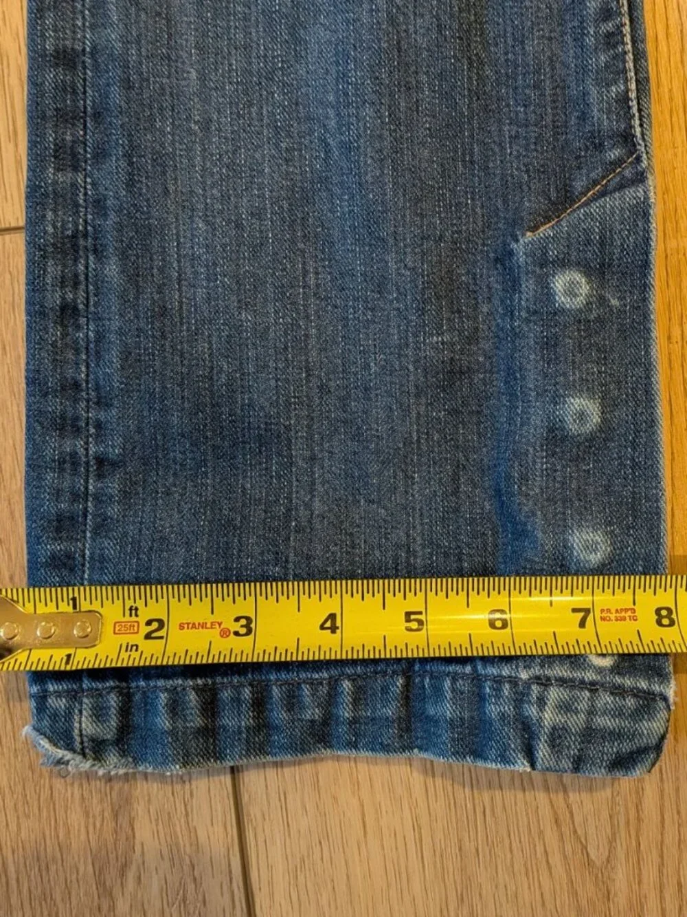 7 For All Mankind Button Vent Hem Straight Jeans size 26 - Picture 4 of 7